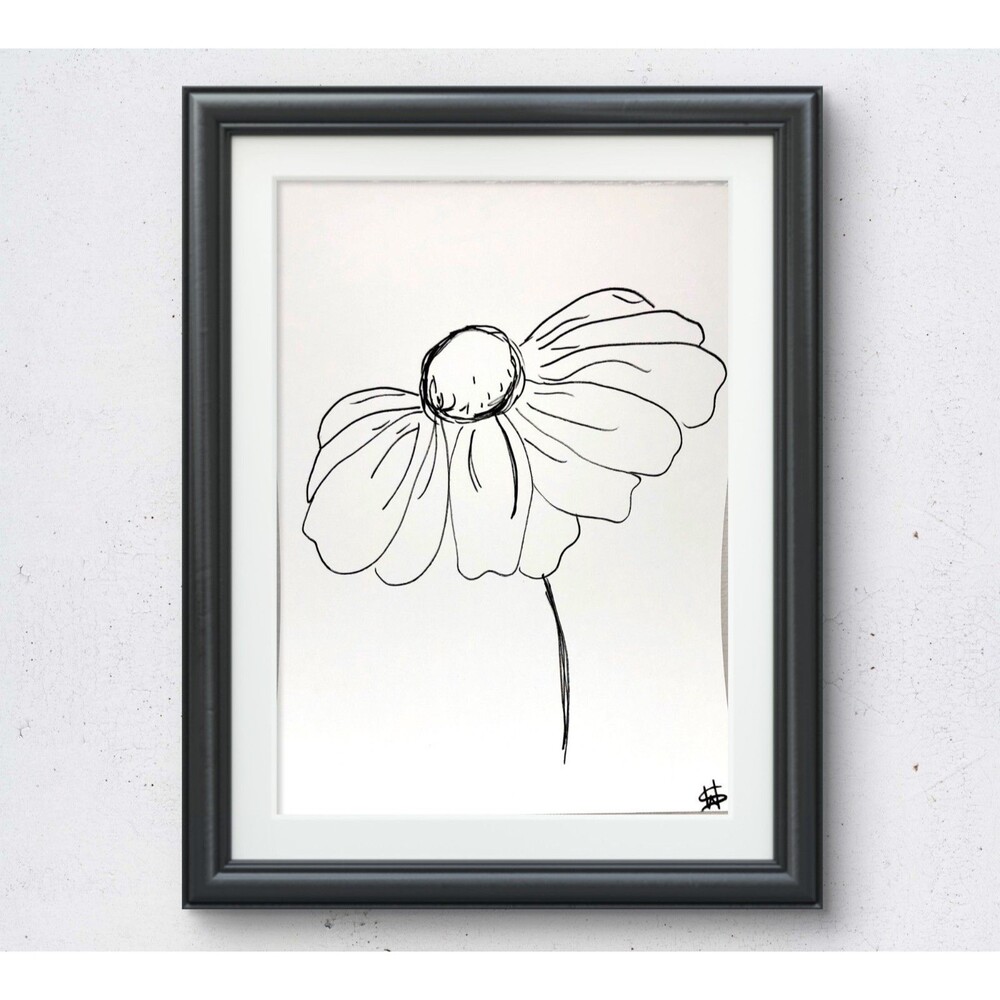 WS original flower art 14X11 modern expressionist abstract painting